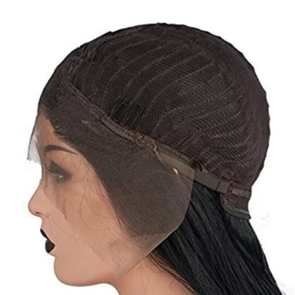 22” Ombre Black Gray Straight Lace Front Wig *NEW*
